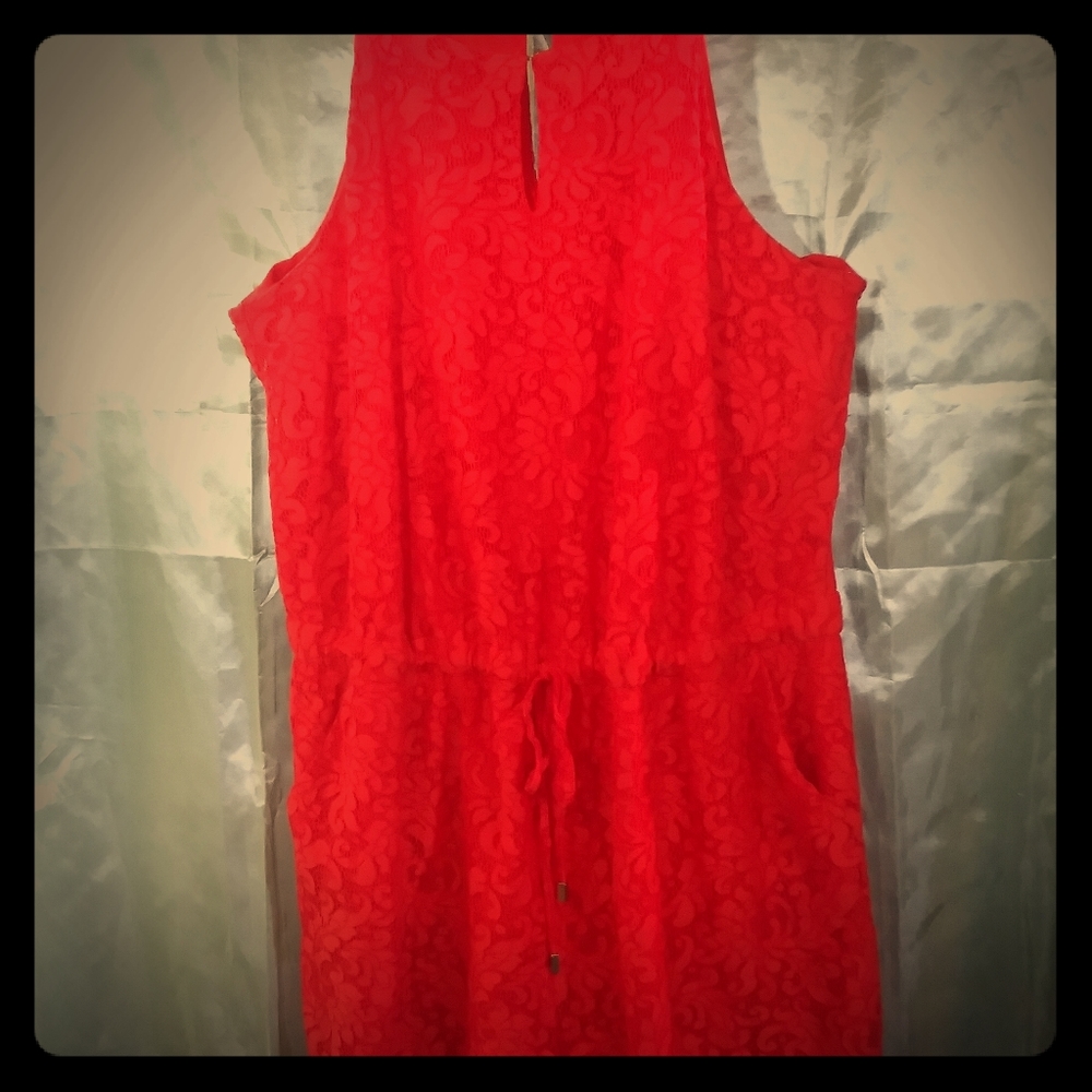 Coral colored short romper